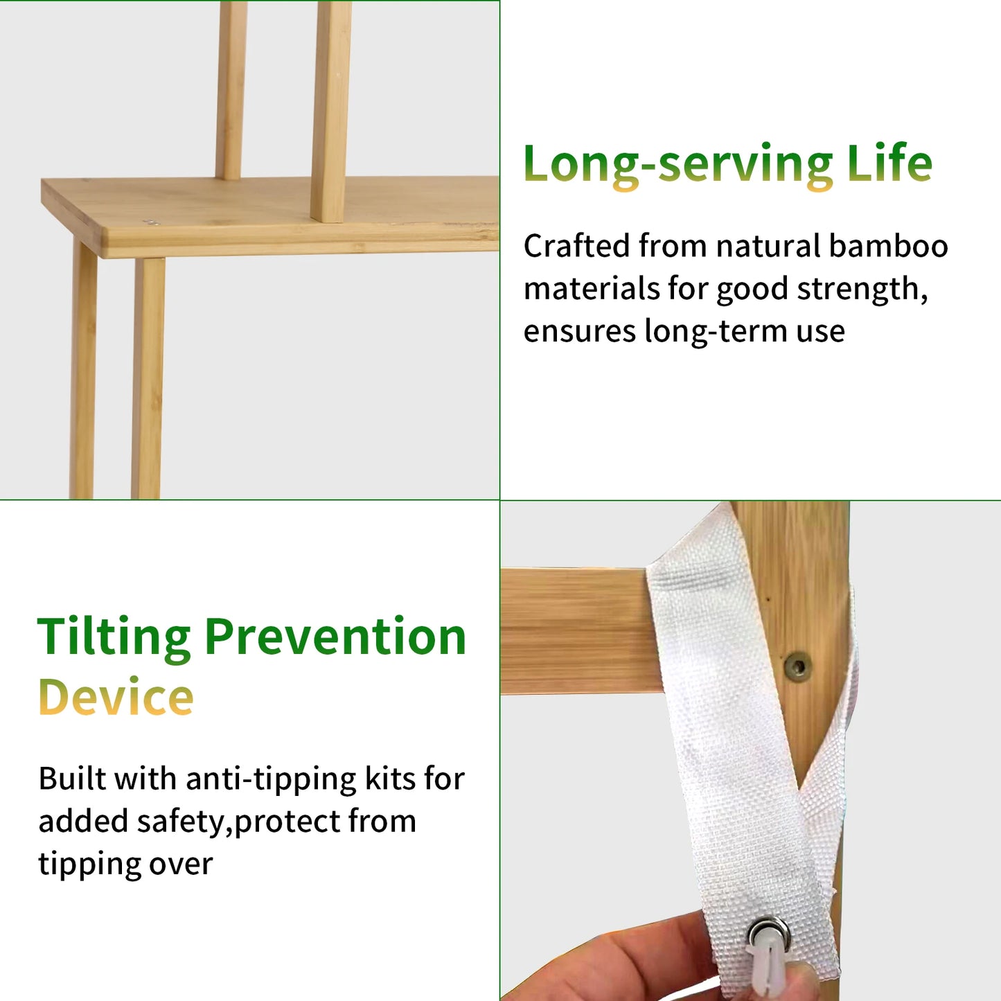 Bamboo Storage Rack Shelving Unit