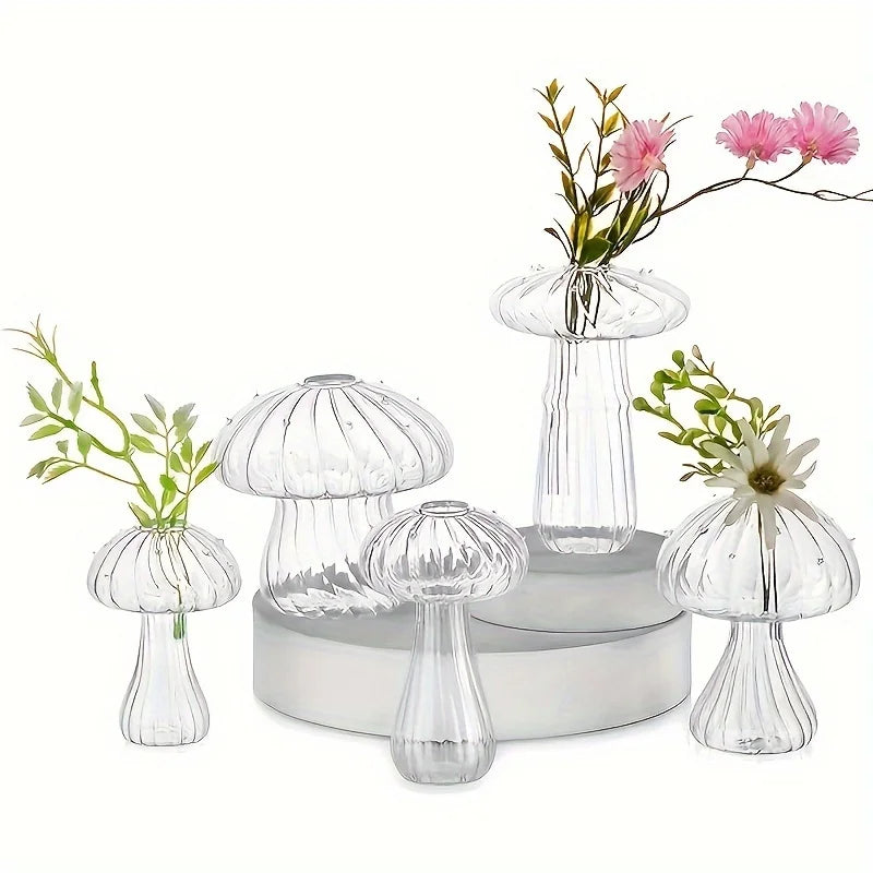Plant Mushroom Glass Vase