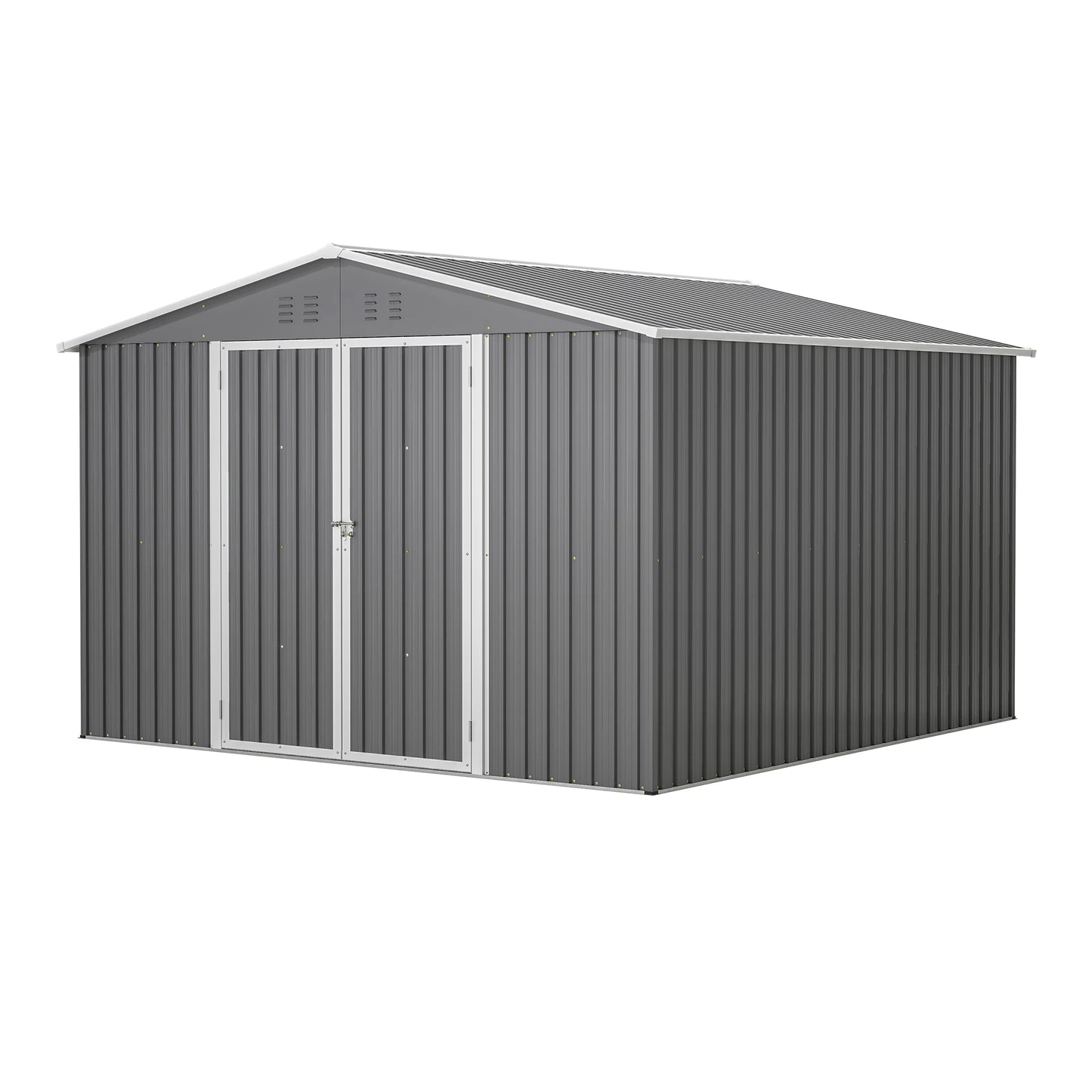 10x10 FT Utility Metal Tool Storage with Lockable Doors