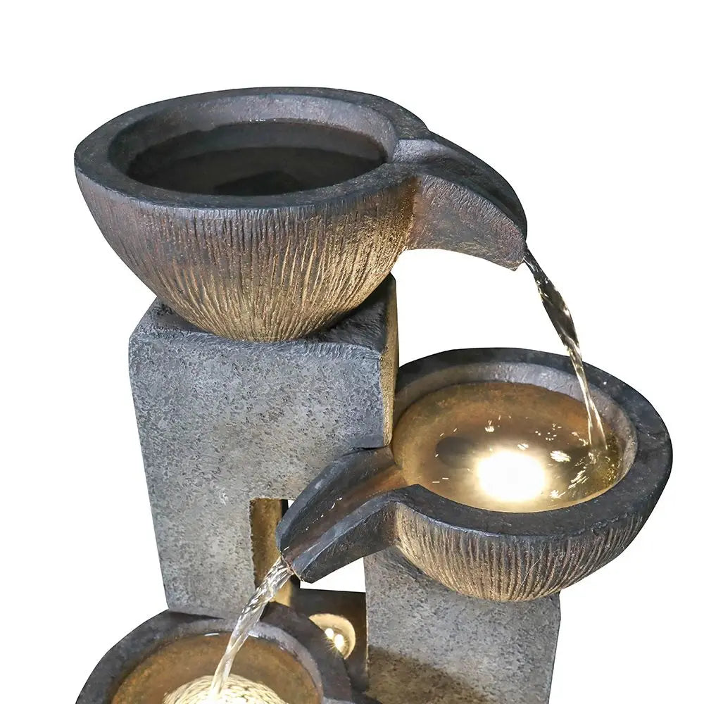 Outdoor Water Fountains with LED Lights for Garden