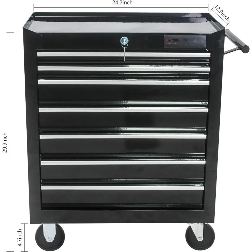 7 Drawer Tool Box with Wheels, Heavy Duty