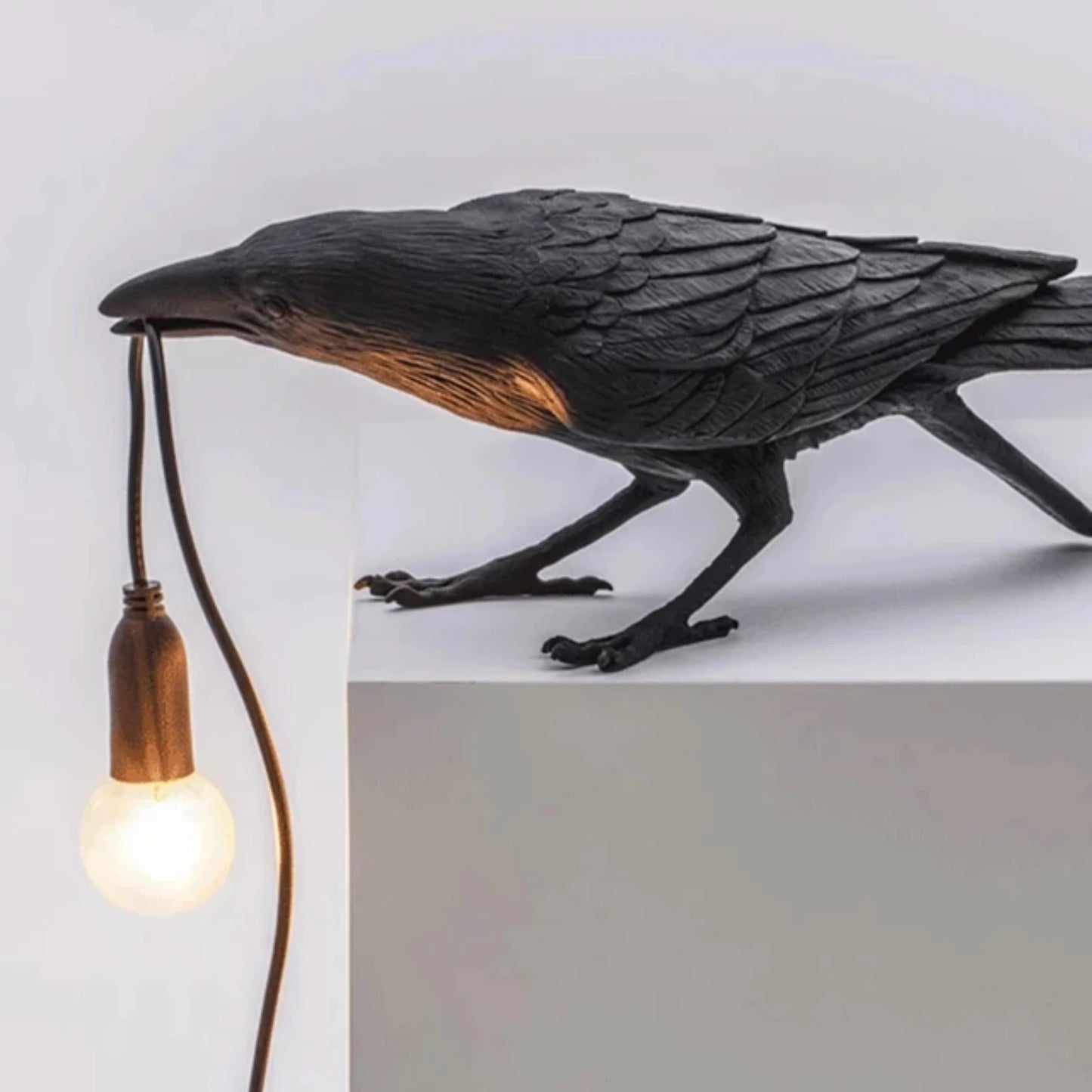 Lucky Bird Crow Resin Wall Lamp Night Light