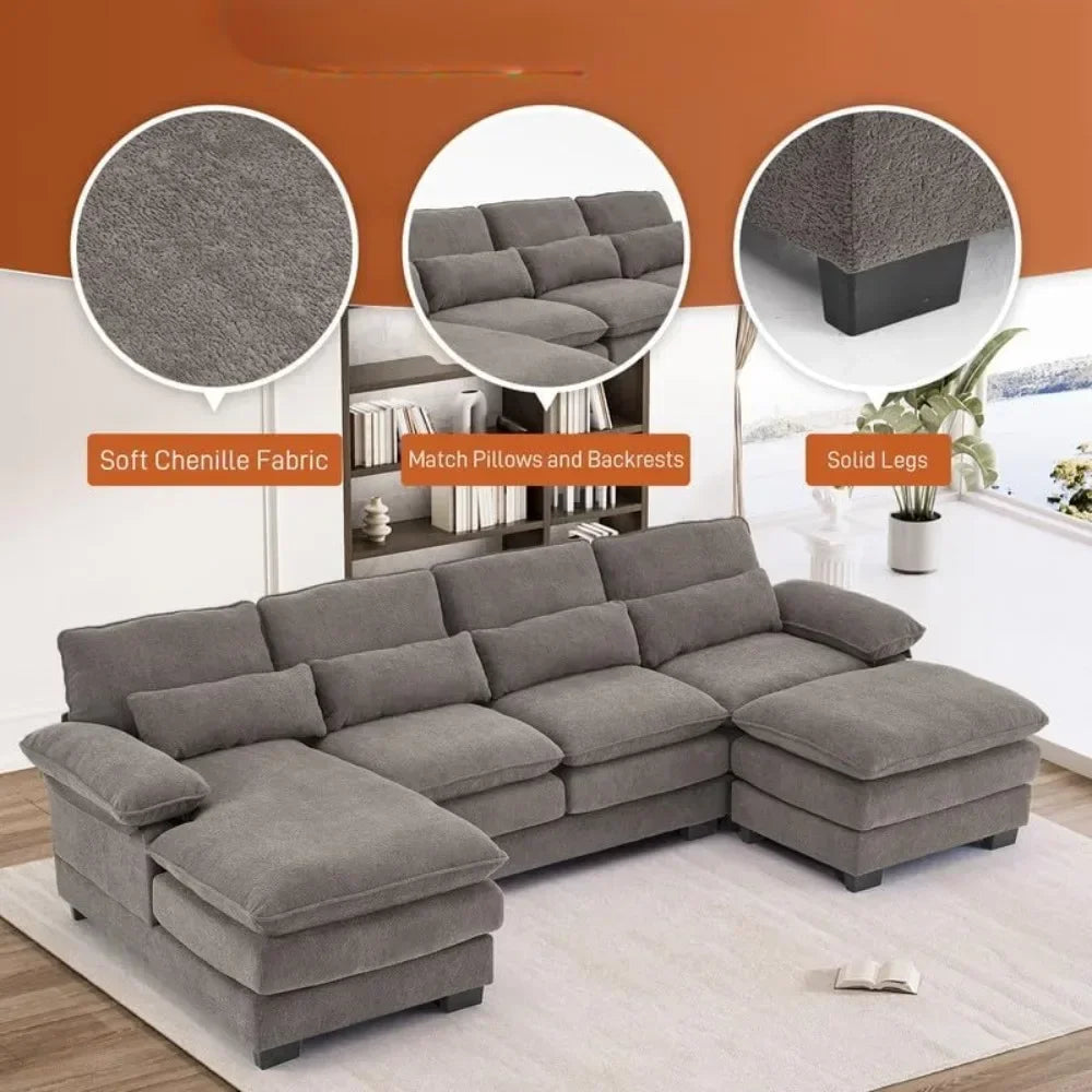 U Shape Sectional Sofa Cloud Couch