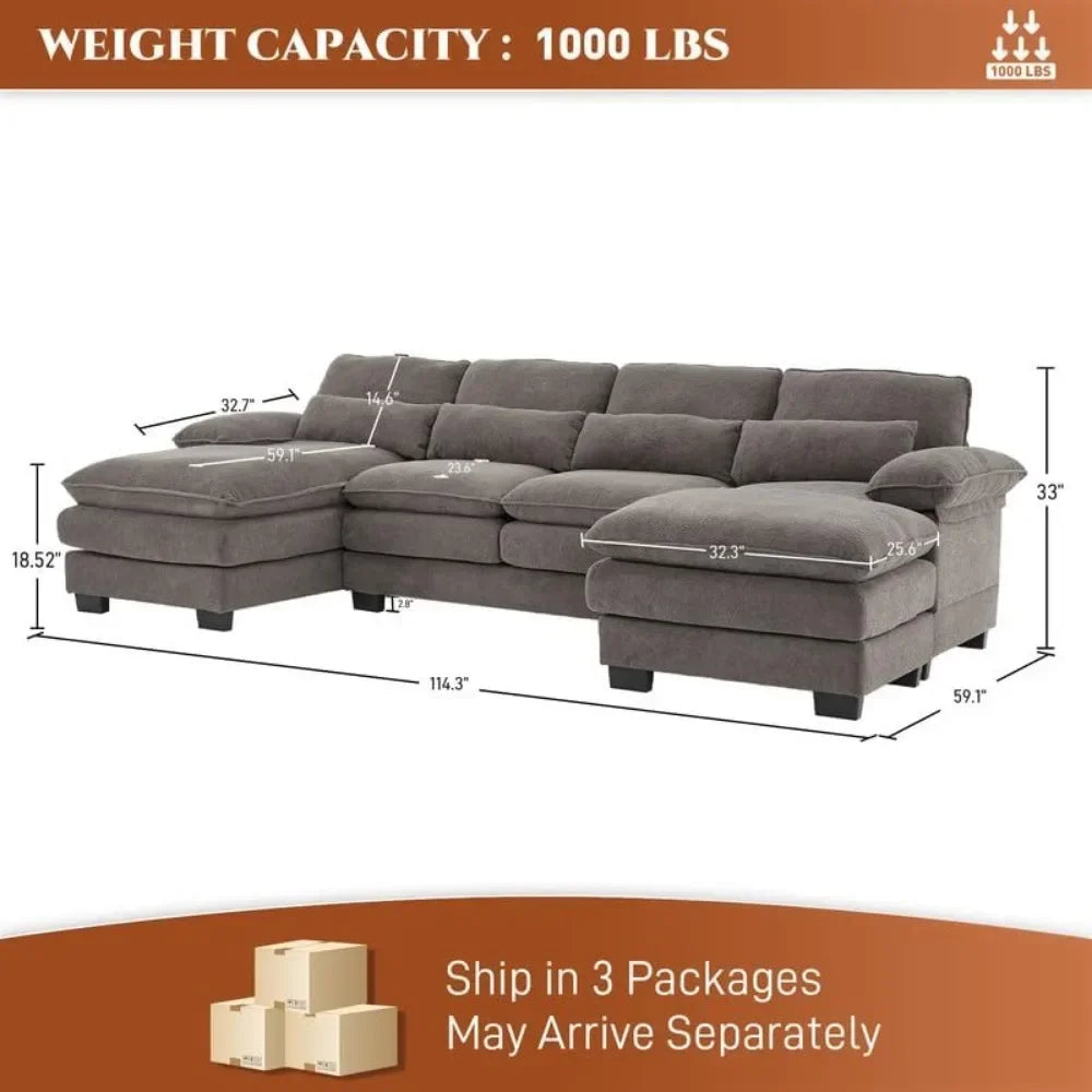 U Shape Sectional Sofa Cloud Couch