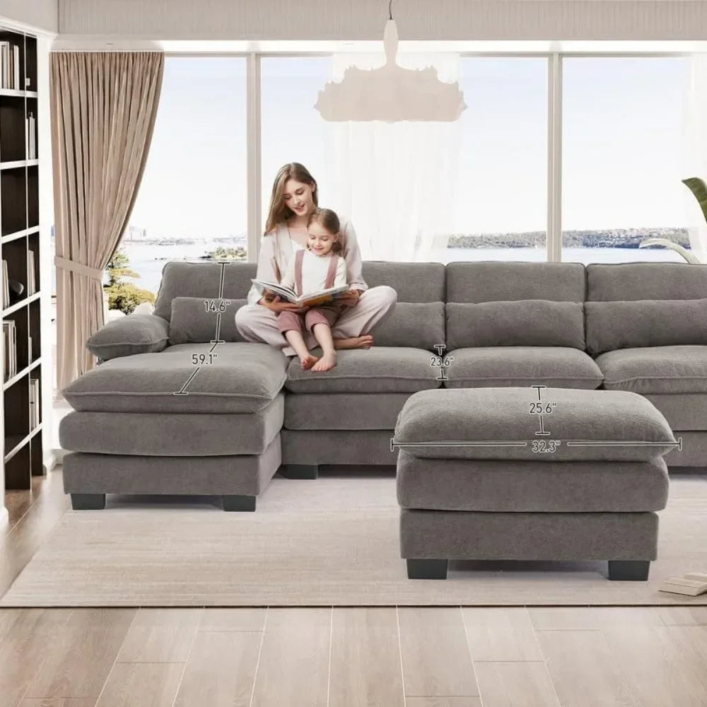 U Shape Sectional Sofa Cloud Couch