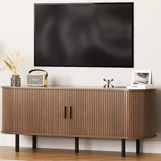 TV Stand with Power Outlet, Adjustable Shelves