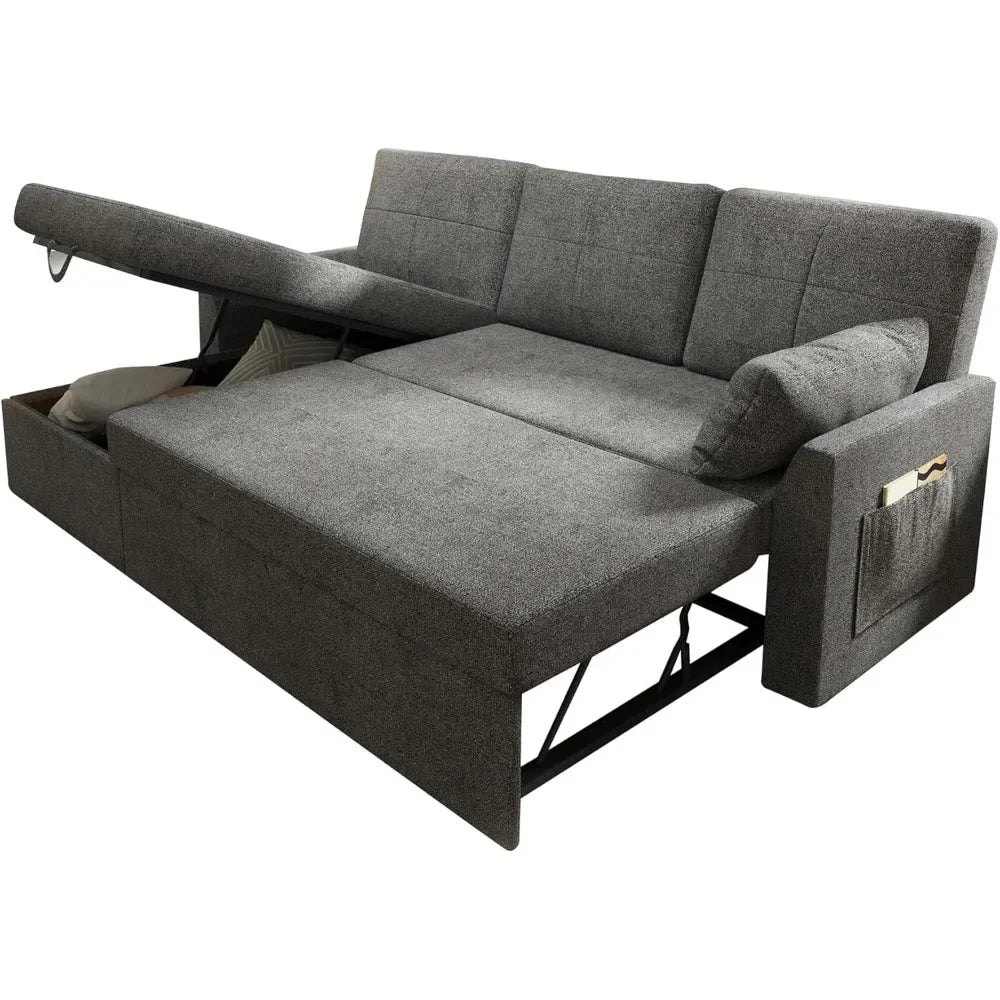 Sofa Bed Pull Out Couch with Storage Chaise