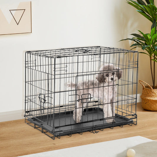 Double Door Folding Metal Wire Dog Cage