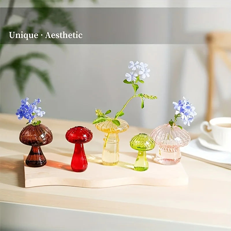 Plant Mushroom Glass Vase