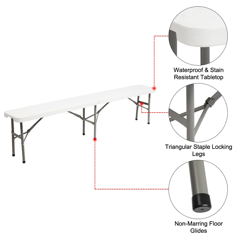 Outdoor Courtyard Foldable Bench