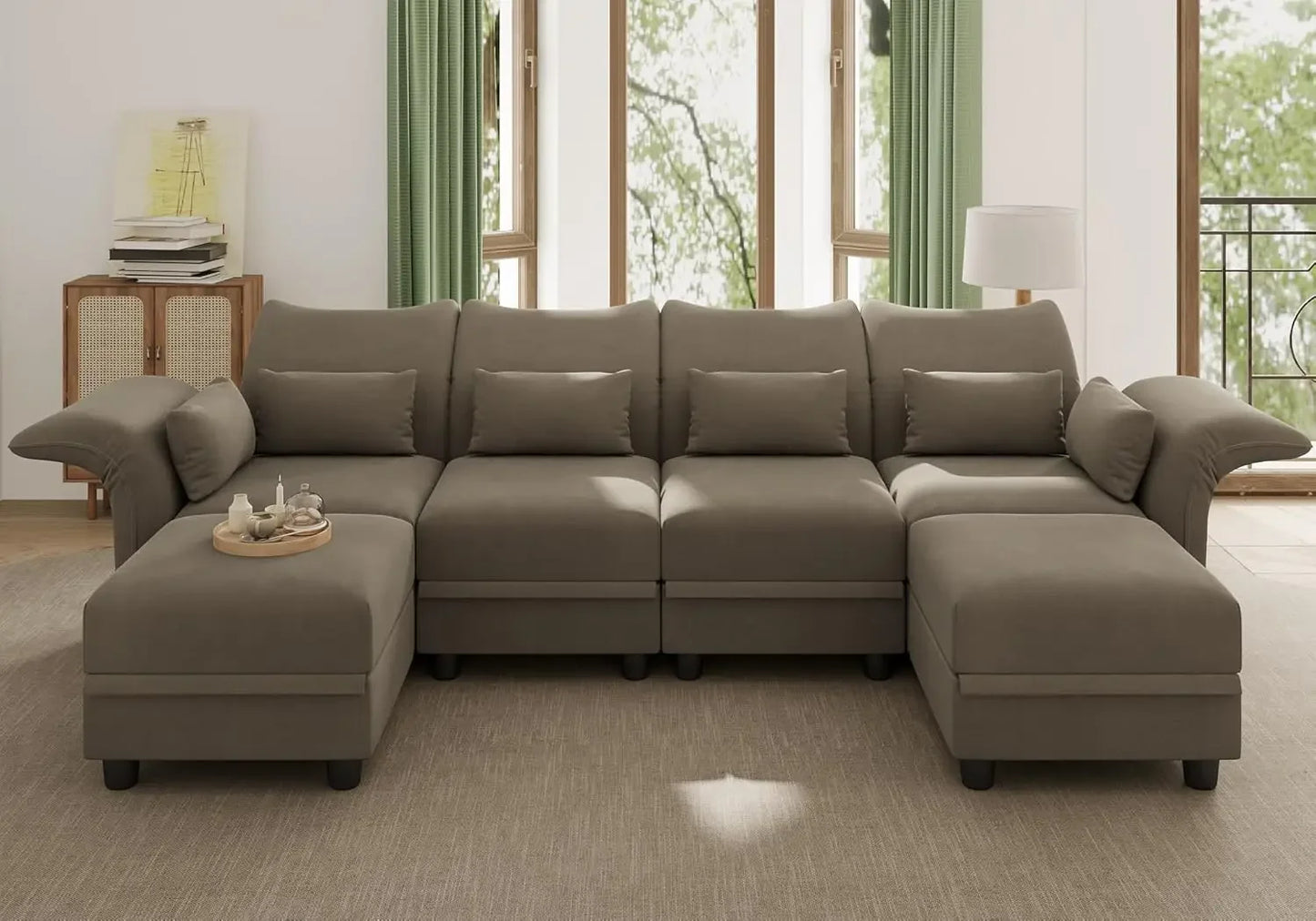 Sectional Couch Convertible Oversize Modular Sectional with Storage