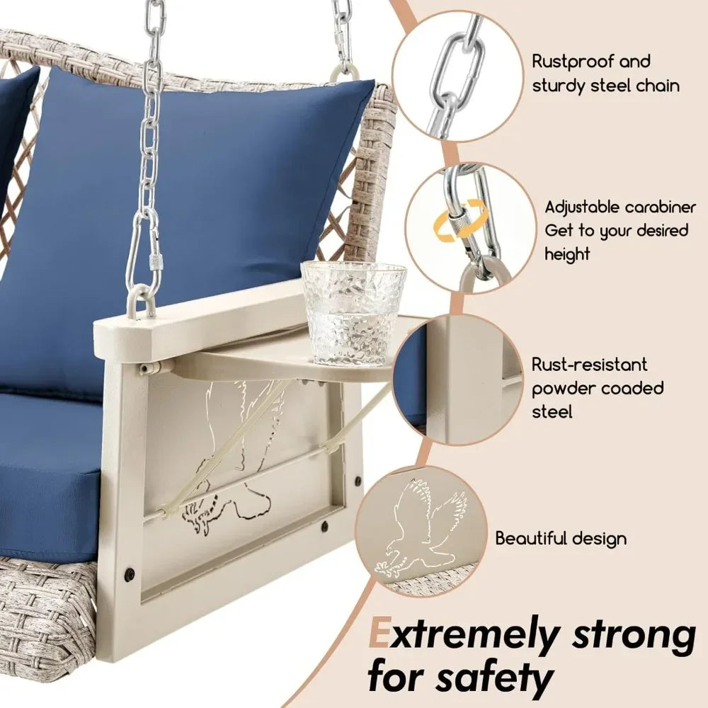 3-Seat Outdoor Patio Swing Chair for Adults