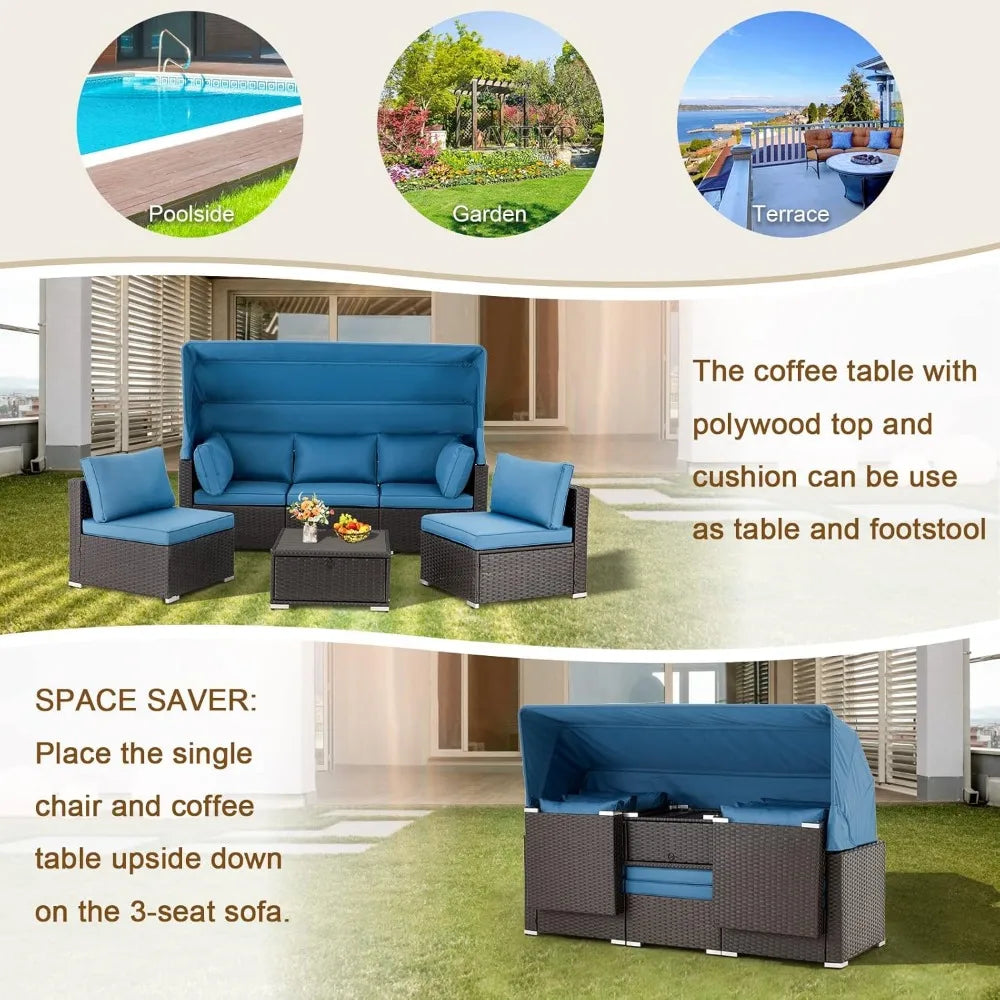 Outdoor Segmented Sofa Set