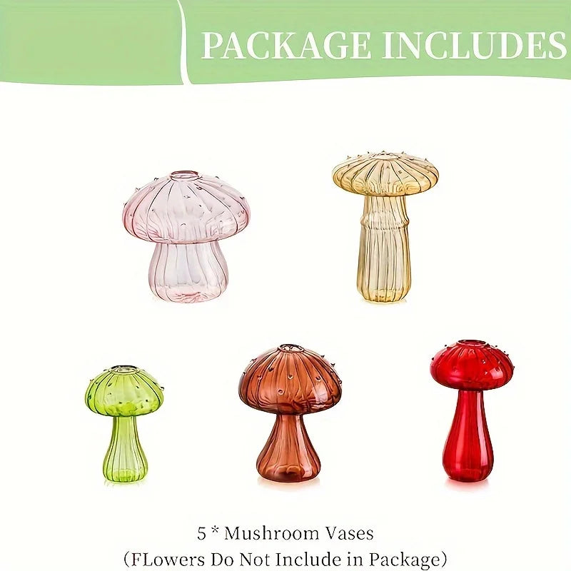 Plant Mushroom Glass Vase