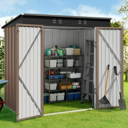 Outdoor Storage Shed with Double Lockable Doors