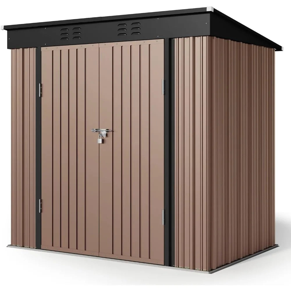 Outdoor Storage Shed with Double Lockable Doors