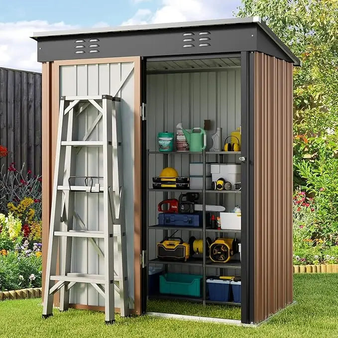 Outdoor Storage Shed with Double Lockable Doors