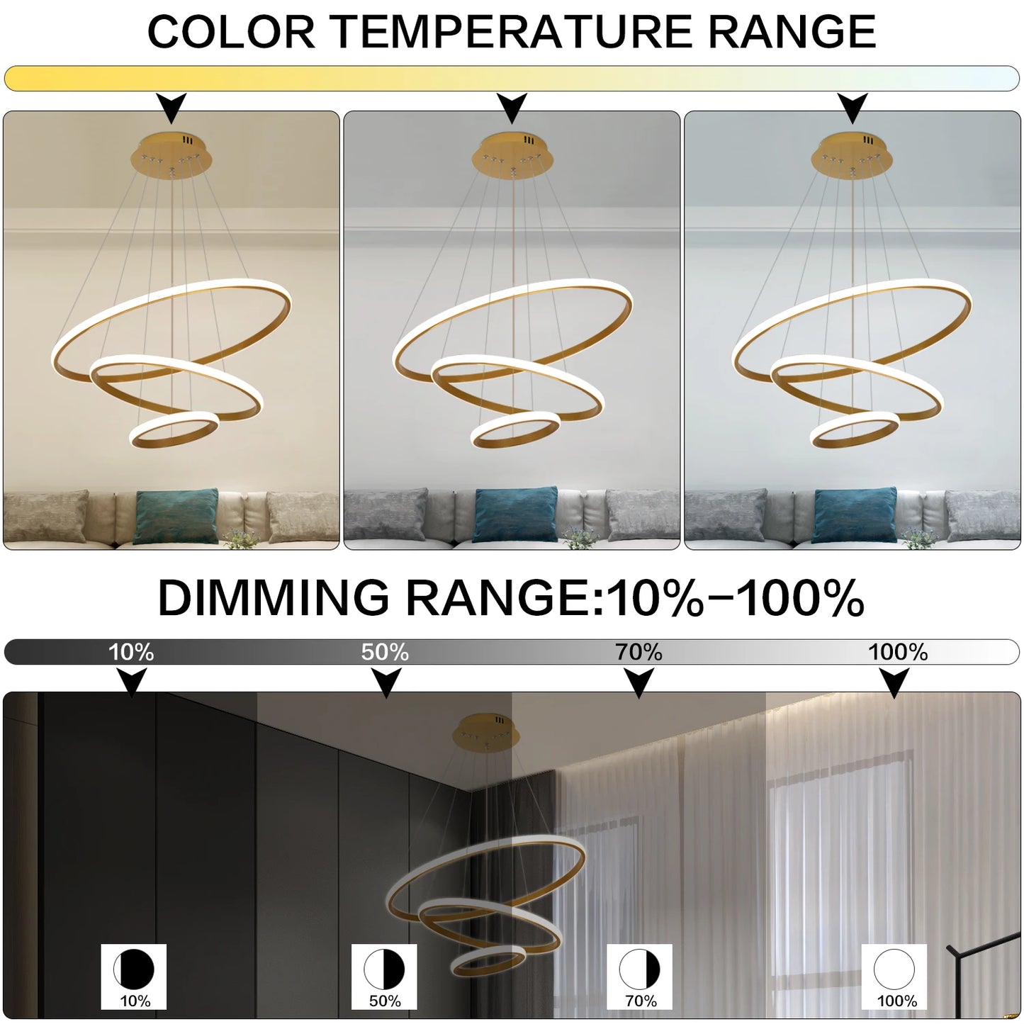 Modern LED Chandelier for High Ceilings