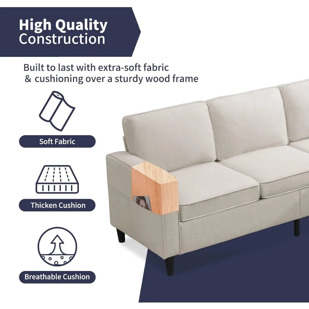 Sectional Sofa with Storage Ottoman