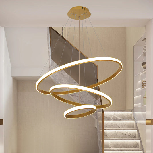 Modern LED Chandelier for High Ceilings