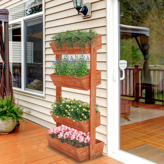 Raised Garden Bed, Vertical Flower Pots Rack