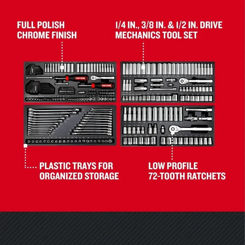 308 Piece Mechanics Socket and Wrench Set