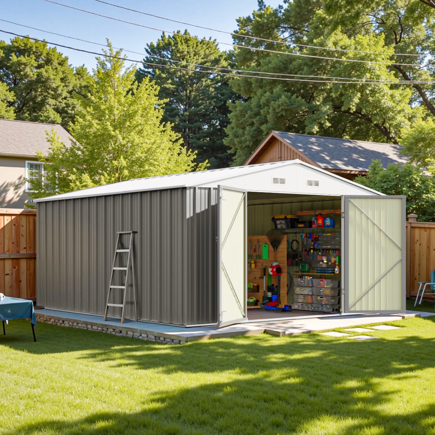 Metal Storage Shed for Outdoor,Utility Tool Storage