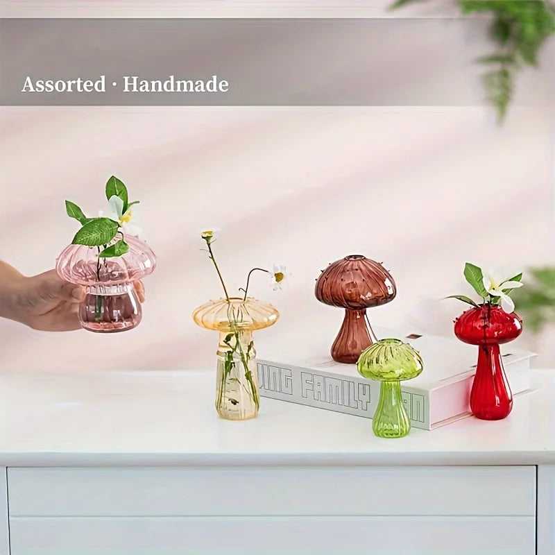 Plant Mushroom Glass Vase