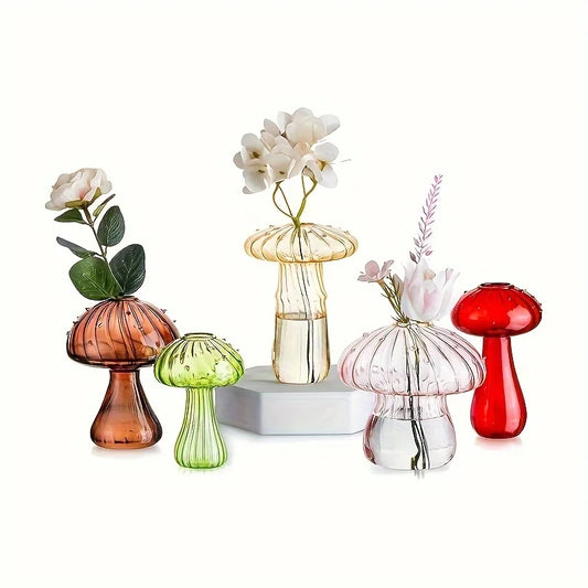 Plant Mushroom Glass Vase