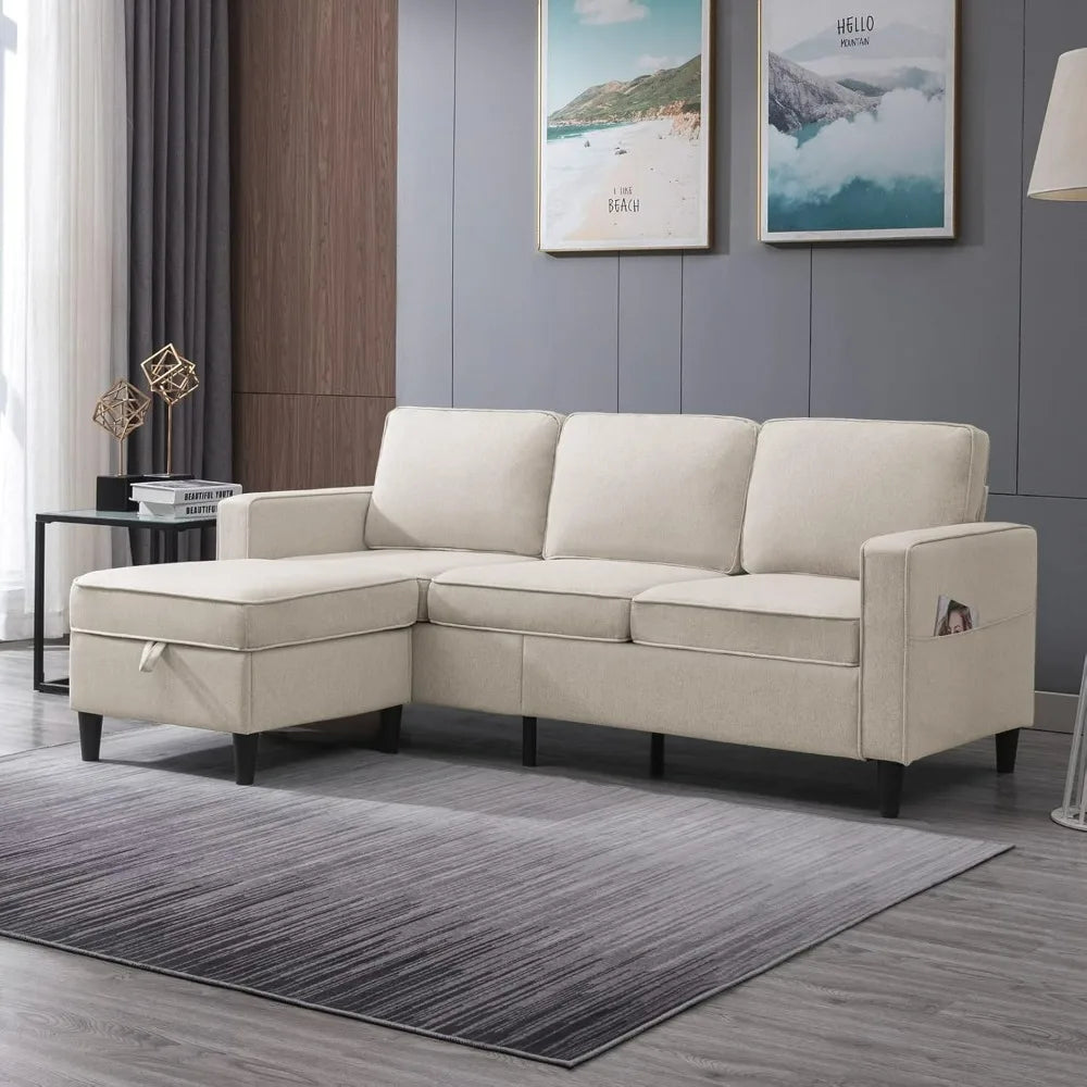 Sectional Sofa with Storage Ottoman