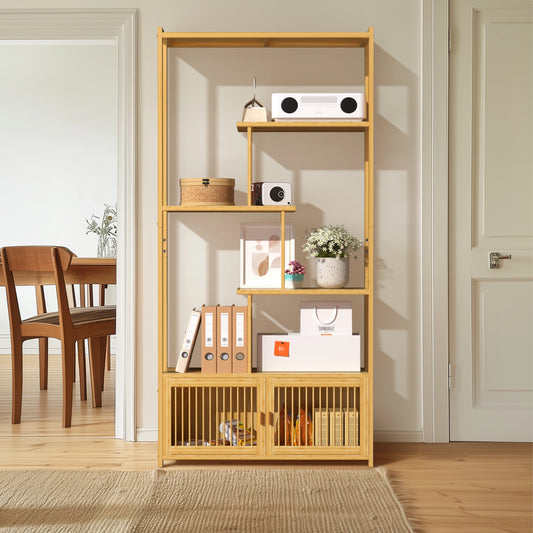 Bamboo Storage Rack Shelving Unit