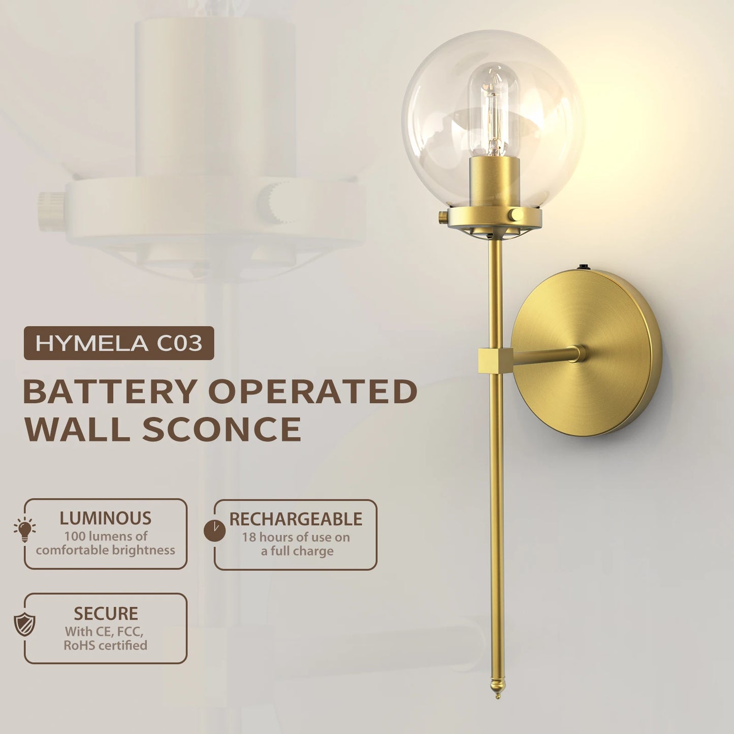 Battery Operated Wall Sconce Rechargeable