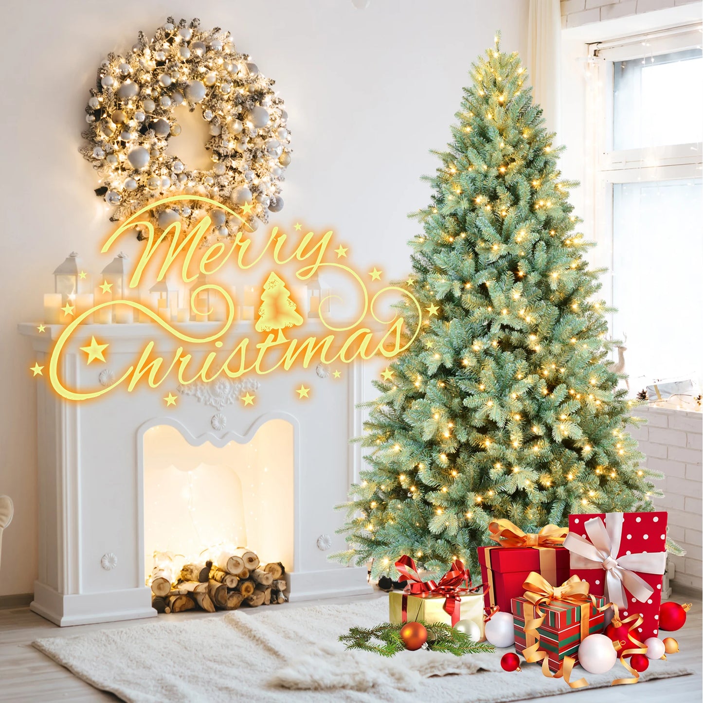 Artificial Christmas Tree with Metal Stand