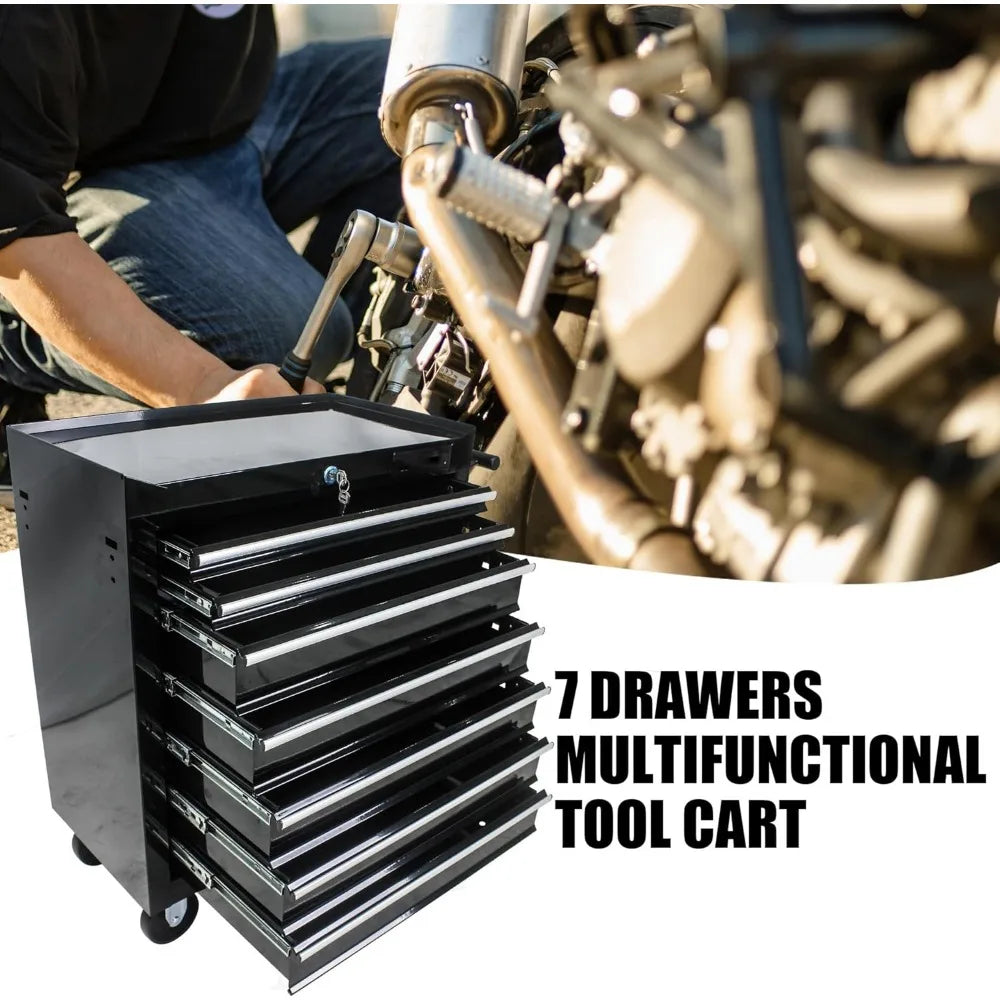 7 Drawer Tool Box with Wheels, Heavy Duty