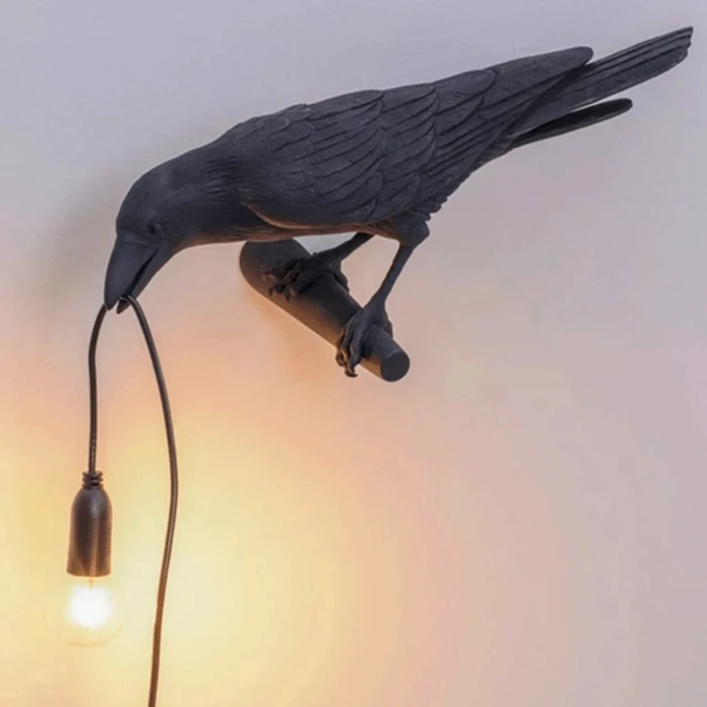 Lucky Bird Crow Resin Wall Lamp Night Light