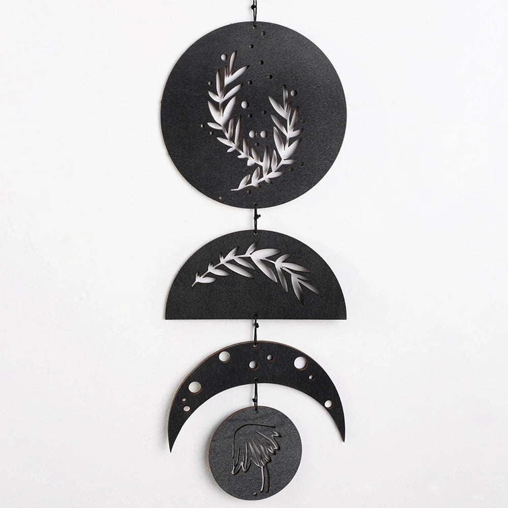 Wooden Moon Phase Garland Wall Hanging Decor