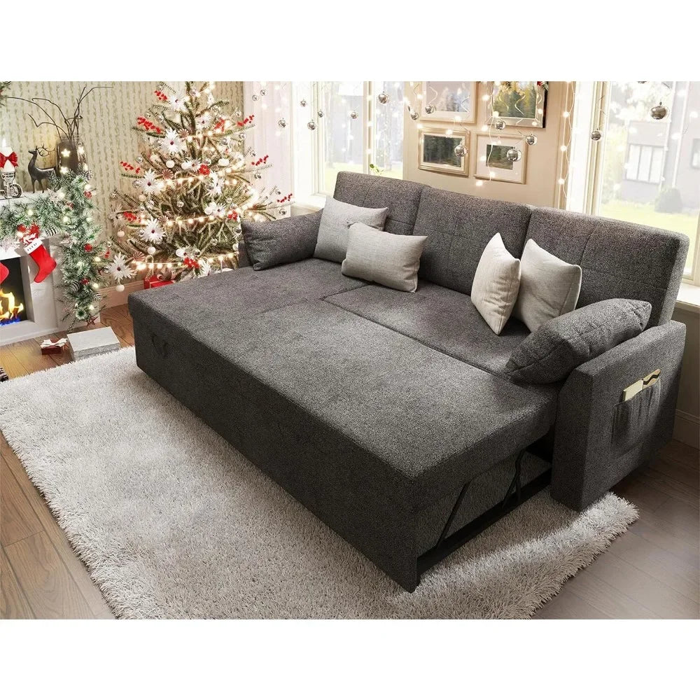 Sofa Bed Pull Out Couch with Storage Chaise