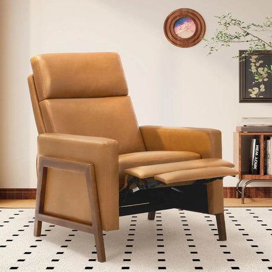 Push Back Recliner Mid Century Modern Wingback Chair